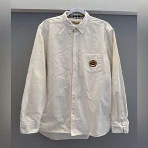Burberry White Casual Button Down Shirt